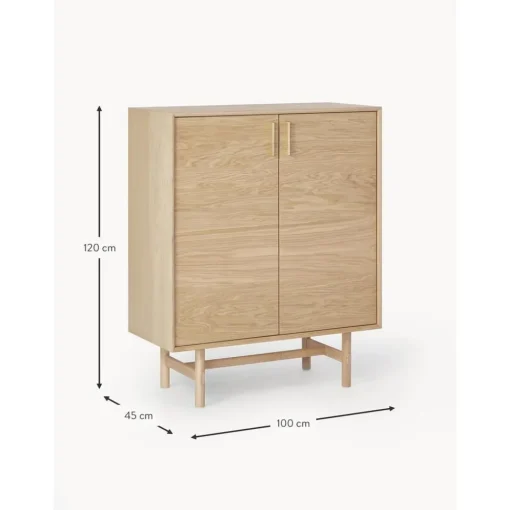 Credenza Alta In Legno Di Quercia Con Ante Diana*Westwing Collection New
