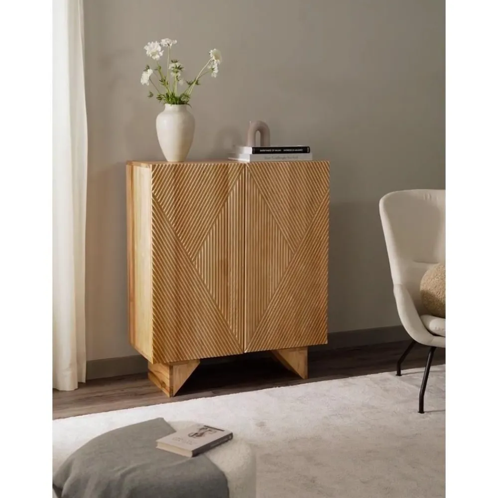 Credenza Alta In Legno Di Frassino Massiccio Con Ante Louis*Westwing Collection Best