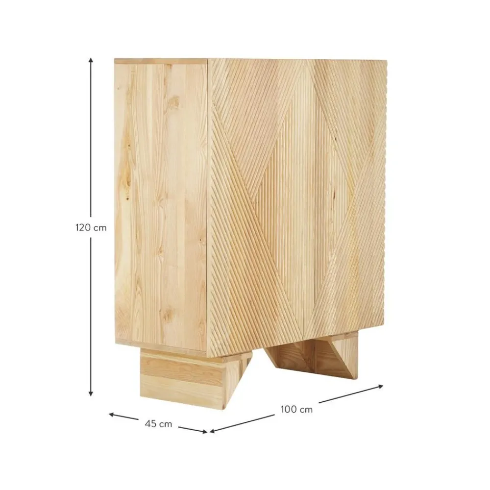 Credenza Alta In Legno Di Frassino Massiccio Con Ante Louis*Westwing Collection Best