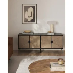 Credenza Bassa Con Ante In Legno Di Mango Massiccio June*Westwing Collection New