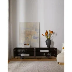 Credenza Bassa In Legno Di Mango Massiccio Con Ante Louis*Westwing Collection Hot