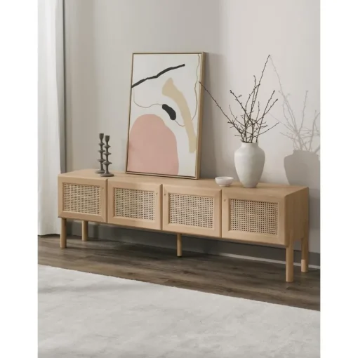 Credenza Bassa In Legno Di Quercia Con Intreccio Viennese Jolie*Westwing Collection Outlet