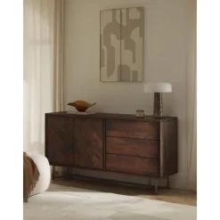Credenza Con Ante In Legno Massiccio A Spina Di Pesce Luca*Westwing Collection Outlet