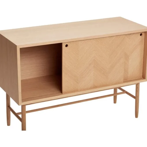 Credenza In Legno Di Quercia Con Motivo Spina Di Pesce Herringbone*Hübsch New