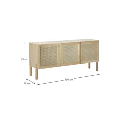 Credenza In Legno Di Quercia Con Intreccio Viennese Jolie*Westwing Collection Discount