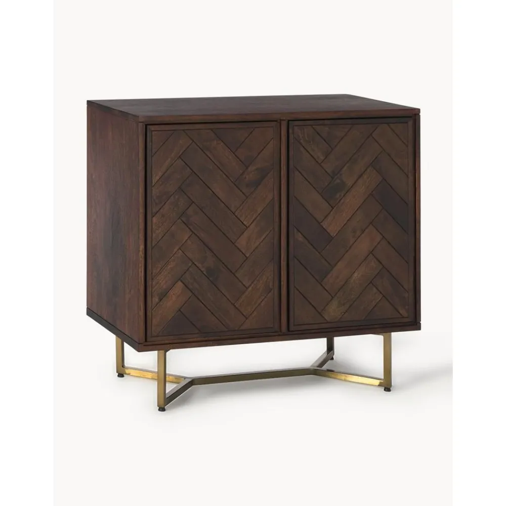 Credenza In Legno Massiccio Con Motivo Spina Di Pesce Luca*Westwing Collection Best