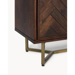 Credenza In Legno Massiccio Con Motivo Spina Di Pesce Luca*Westwing Collection Best