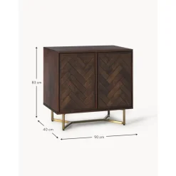 Credenza In Legno Massiccio Con Motivo Spina Di Pesce Luca*Westwing Collection Best