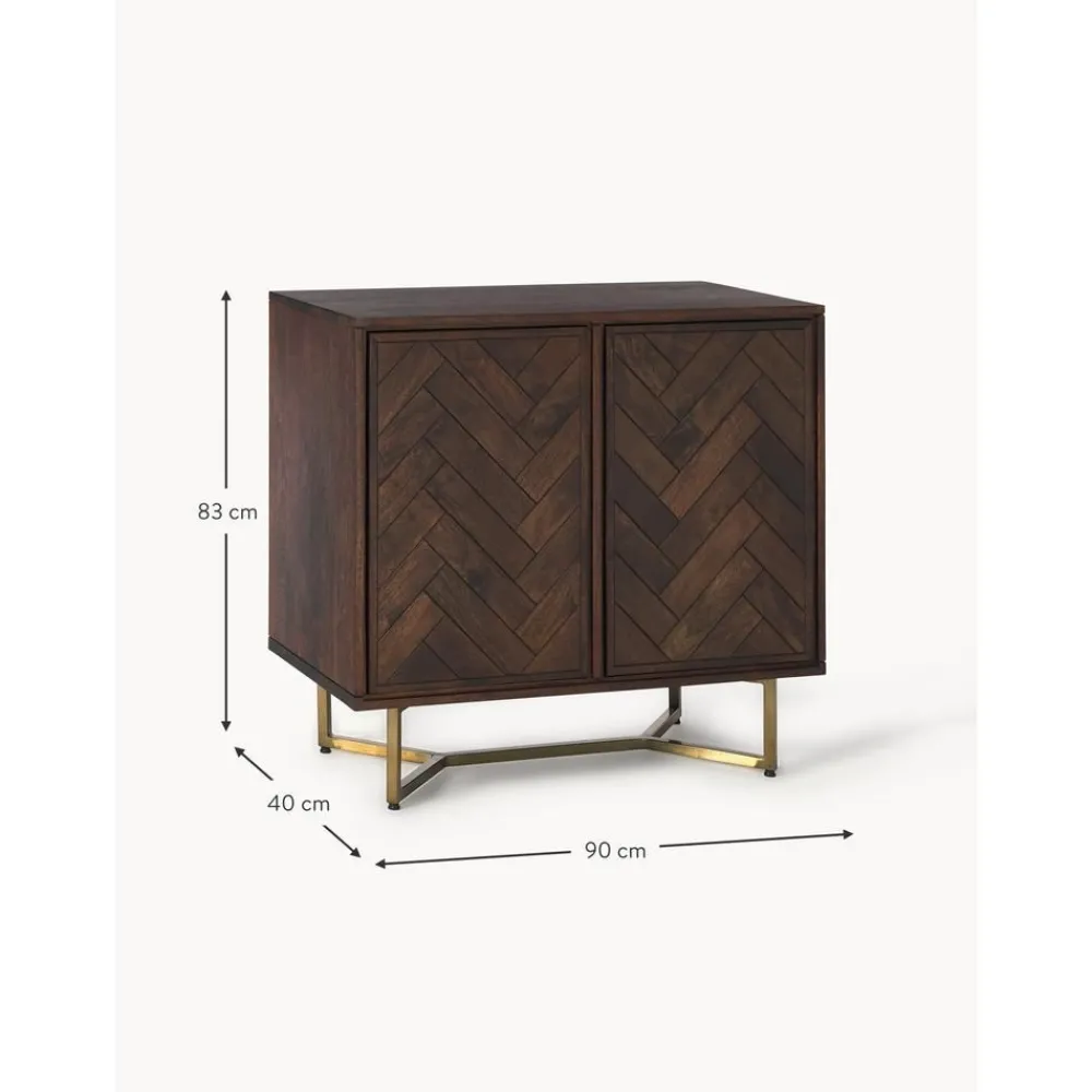 Credenza In Legno Massiccio Con Motivo Spina Di Pesce Luca*Westwing Collection Best