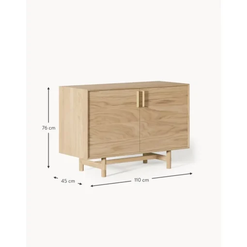 Credenza Piccola In Legno Di Quercia Con Ante Diana*Westwing Collection New