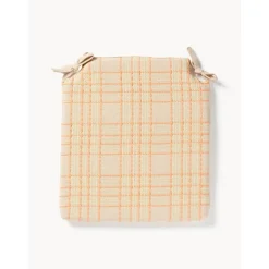 Cuscino Sedia In Cotone A Quadri Con Ricamo Orla*Westwing Collection New