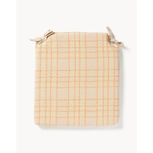 Cuscino Sedia In Cotone A Quadri Con Ricamo Orla*Westwing Collection New