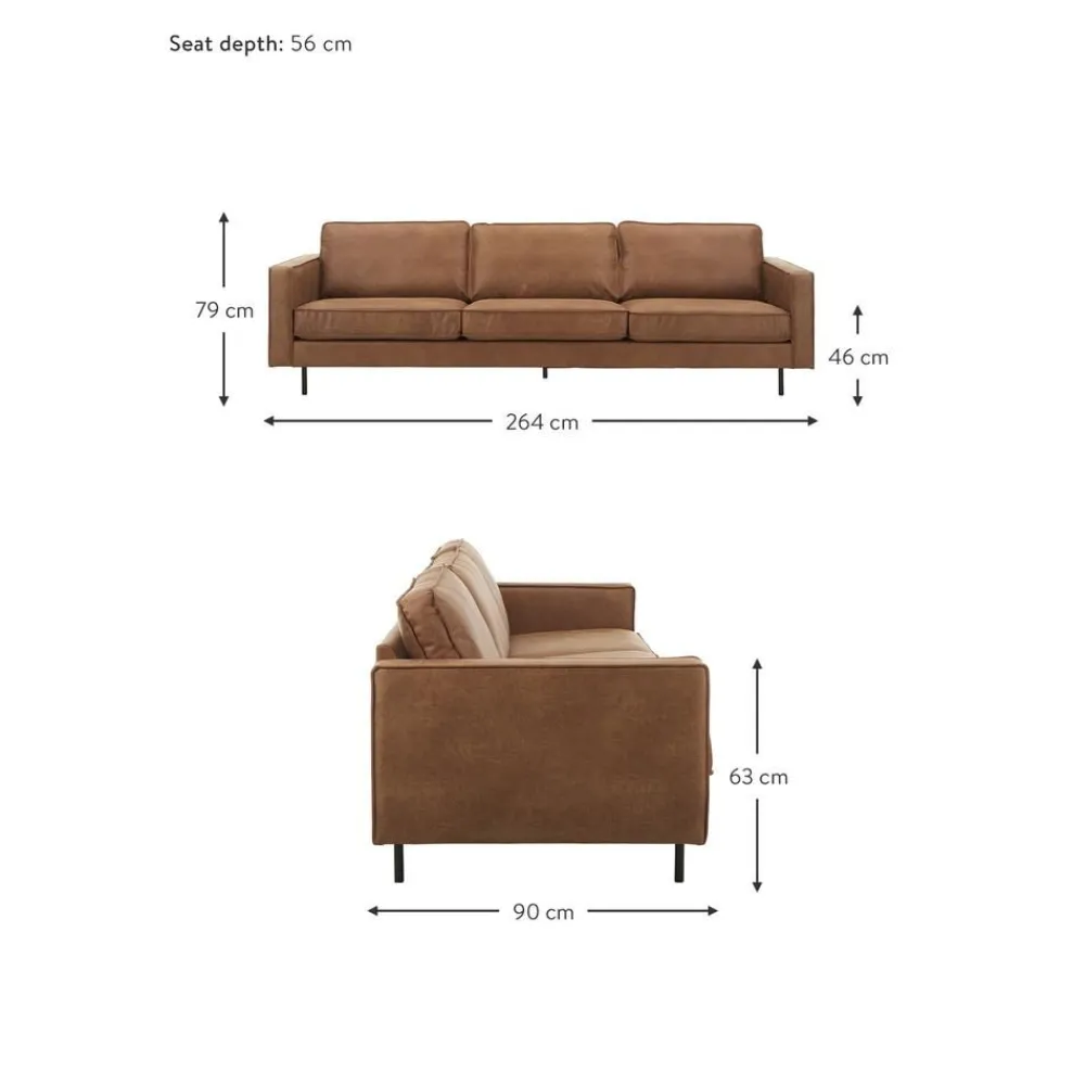 Divano 3 Posti In Pelle Riciclata Hunter*Westwing Collection Hot