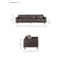 Divano 3 Posti In Pelle Riciclata Hunter*Westwing Collection Clearance