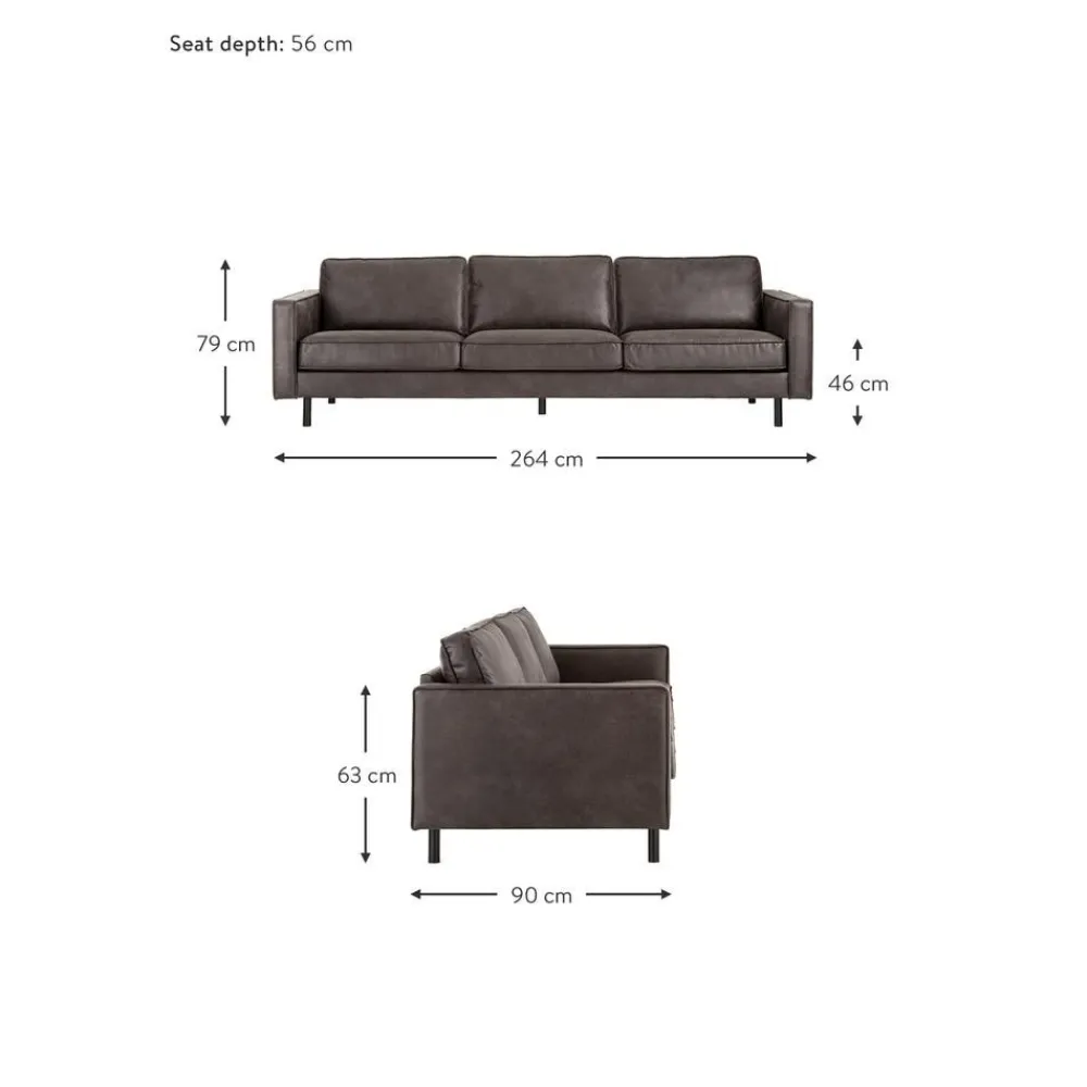 Divano 3 Posti In Pelle Riciclata Hunter*Westwing Collection Clearance