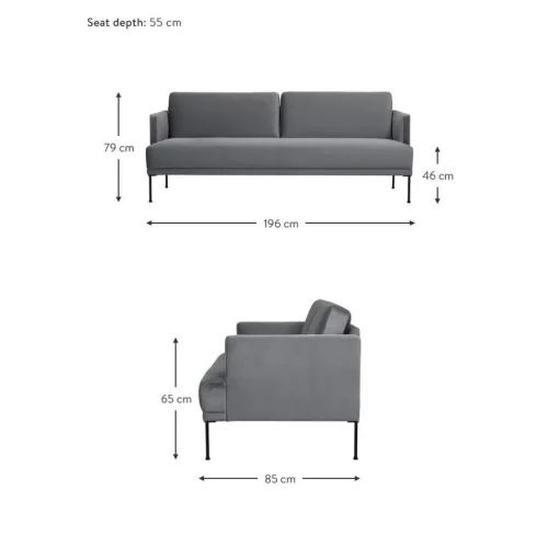Divano 3 Posti In Velluto Fluente*Westwing Collection New