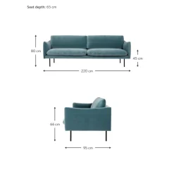 Divano 3 Posti In Velluto Moby*Westwing Collection Sale