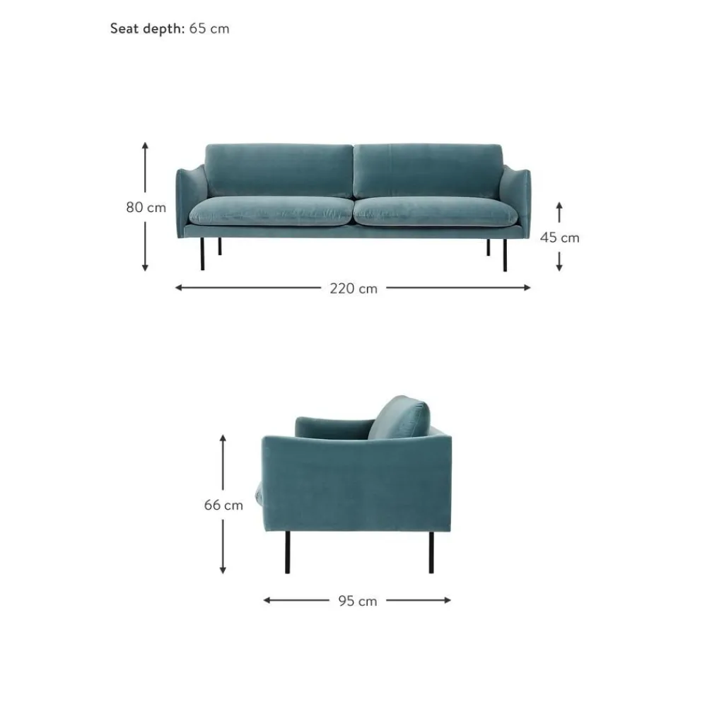 Divano 3 Posti In Velluto Moby*Westwing Collection Sale