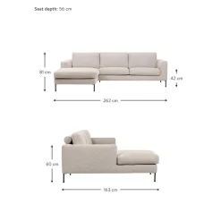 Divano Angolare 3 Posti Cucita*Westwing Collection Hot