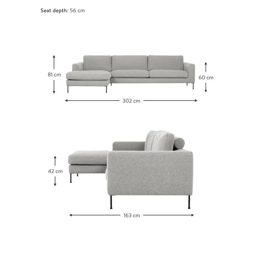 Divano Angolare 4 Posti Cucita*Westwing Collection New