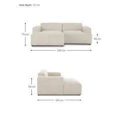 Divano Angolare 3 Posti In Velluto A Coste Melva*Westwing Collection Fashion