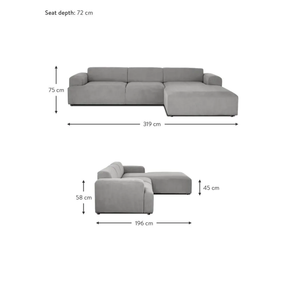 Divano Angolare A 4 Posti In Velluto A Coste Melva*Westwing Collection Outlet