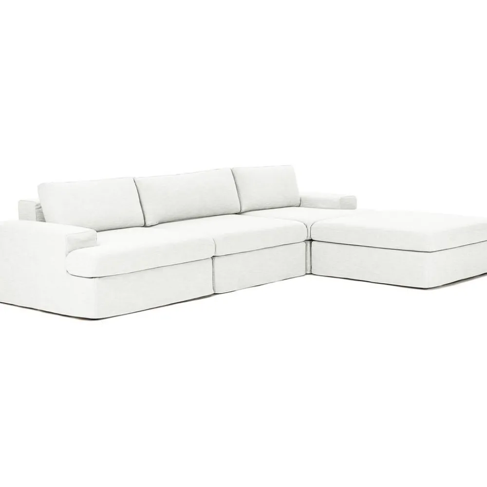 Divano Angolare Componibile 4 Posti Con Rivestimento Sfoderabile Russell*Westwing Collection New