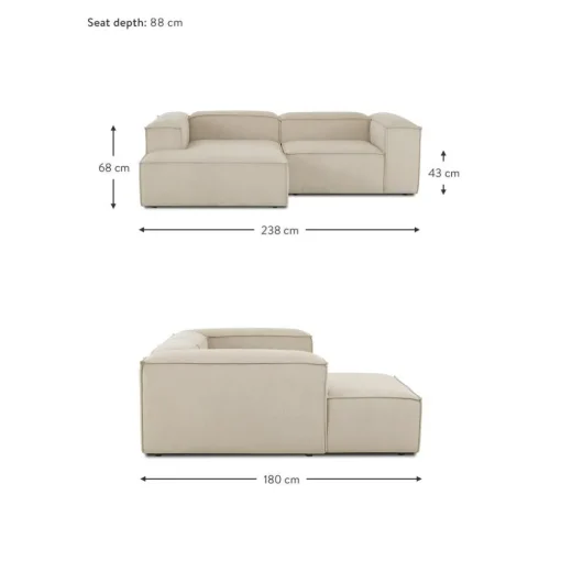 Divano Angolare Componibile In Velluto A Coste Lennon*Westwing Collection Discount