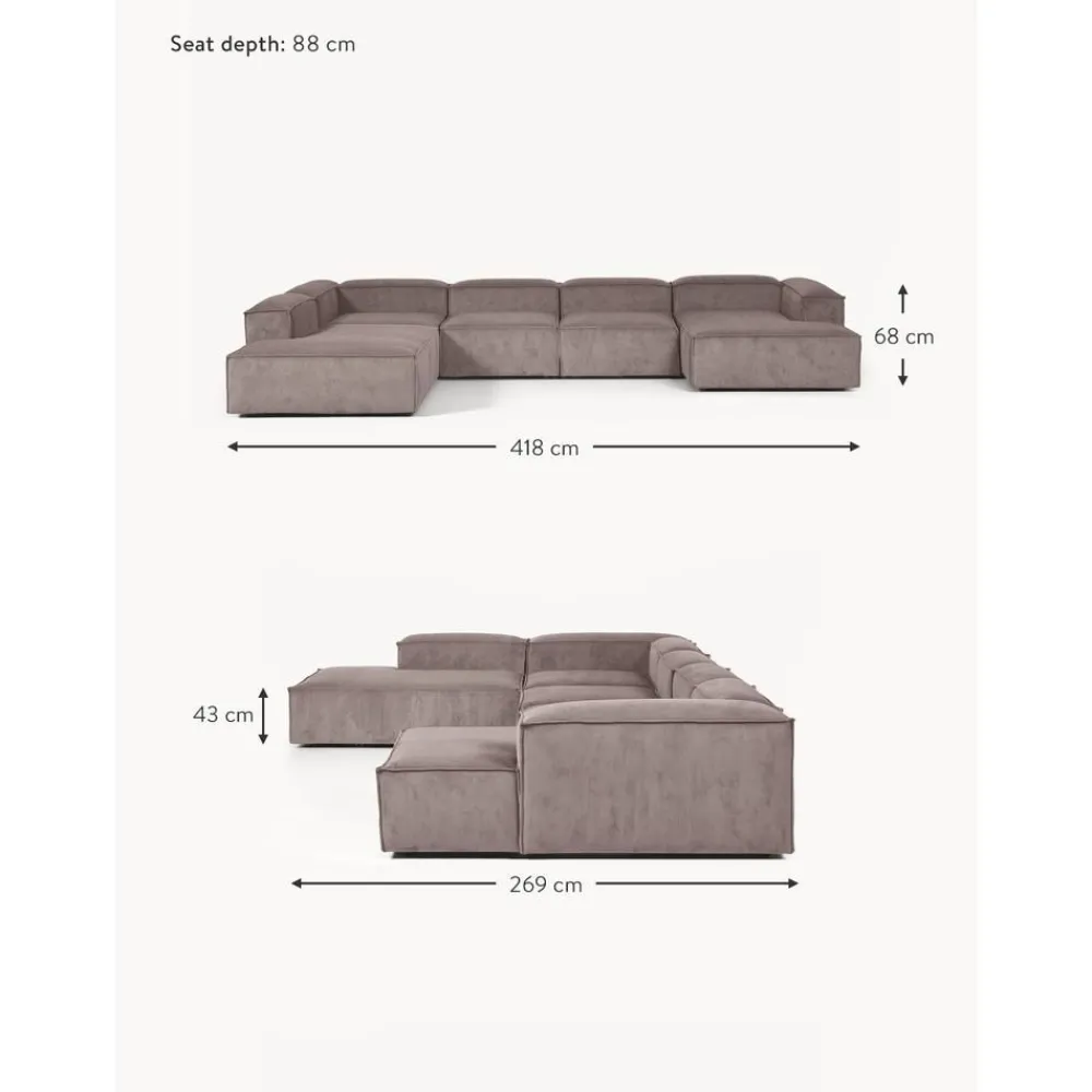 Divano Angolare Componibile In Velluto A Coste Lennon*Westwing Collection Sale