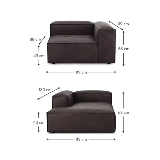 Divano Angolare Componibile In Pelle Riciclata Lennon*Westwing Collection Fashion