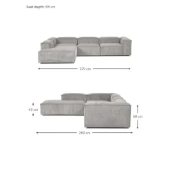 Divano Angolare Componibile Xl In Velluto A Coste Lennon*Westwing Collection Fashion