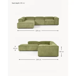 Divano Angolare Componibile Xl In Velluto A Coste Lennon*Westwing Collection Fashion