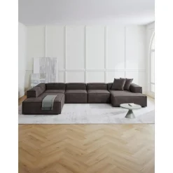 Divano Angolare Componibile In Pelle Riciclata Lennon*Westwing Collection Fashion