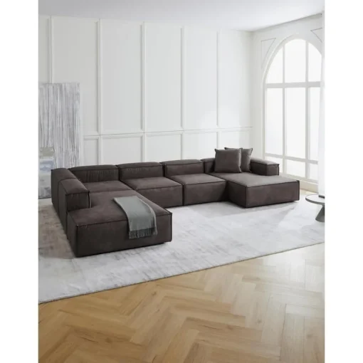 Divano Angolare Componibile In Pelle Riciclata Lennon*Westwing Collection Fashion
