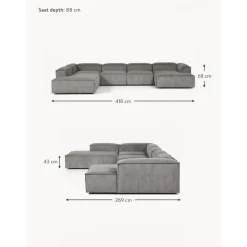 Divano Angolare Componibile In Velluto A Coste Lennon*Westwing Collection Sale