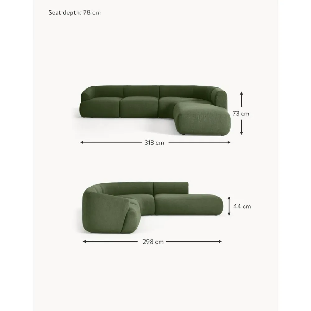 Divano Angolare Componibile 4 Posti In Boucle Sofia*Westwing Collection New