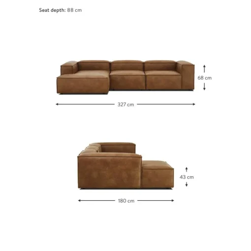 Divano Angolare Componibile In Pelle Riciclata Lennon*Westwing Collection Outlet