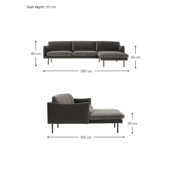 Divano Angolare In Velluto Moby*Westwing Collection Fashion