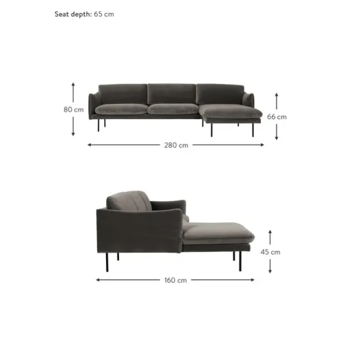 Divano Angolare In Velluto Moby*Westwing Collection Fashion