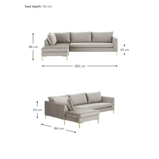 Divano Angolare In Velluto Luna*Westwing Collection Hot