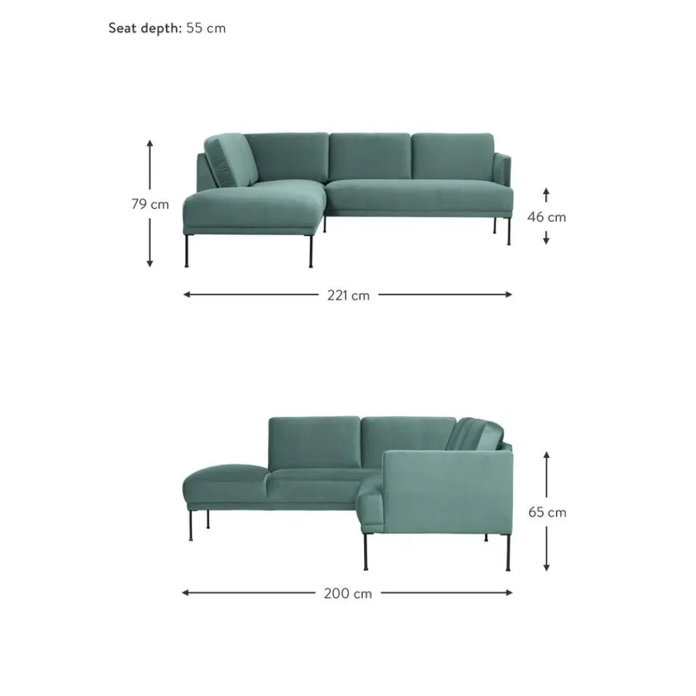 Divano Angolare In Velluto Fluente*Westwing Collection Discount