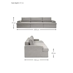 Divano Componibile 4 Posti Con Rivestimento Sfoderabile Russell*Westwing Collection Outlet