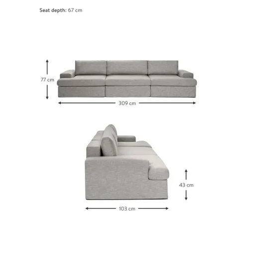 Divano Componibile 4 Posti Con Rivestimento Sfoderabile Russell*Westwing Collection Outlet
