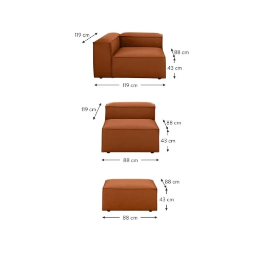 Divano Componibile 4 Posti Con Poggiapiedi Lennon*Westwing Collection Outlet