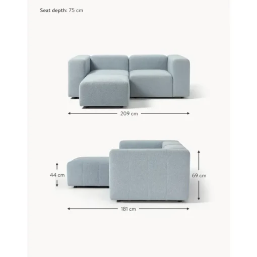 Divano Componibile 3 Posti In Boucle Con Poggiapiedi Lena*Westwing Collection Best