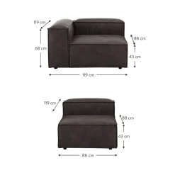 Divano Componibile 4 Posti In Pelle Riciclata Lennon*Westwing Collection Clearance