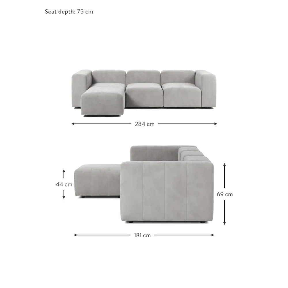 Divano Componibile 4 Posti Con Poggiapiedi Lena*Westwing Collection Best