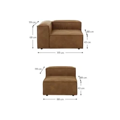 Divano Componibile 4 Posti In Pelle Riciclata Lennon*Westwing Collection Sale