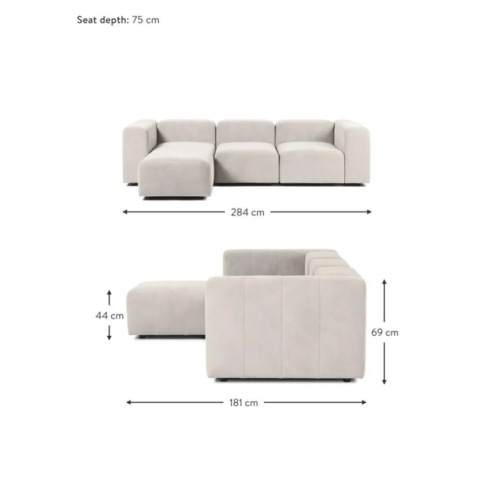 Divano Componibile 4 Posti Con Poggiapiedi Lena*Westwing Collection Fashion