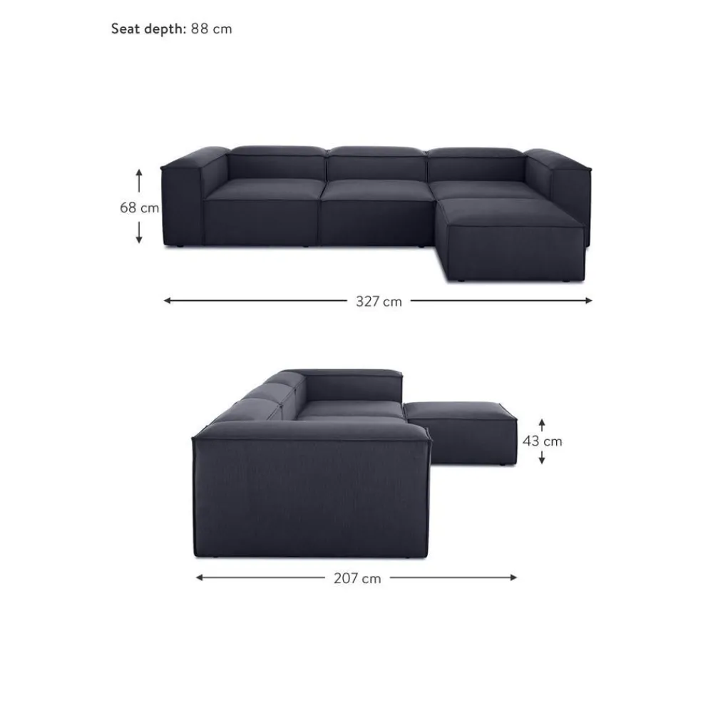 Divano Componibile 4 Posti Con Poggiapiedi Lennon*Westwing Collection Sale